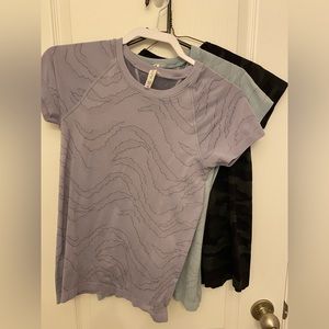 Athleta Camo Shirt Blue, Purple, and Black/Grey